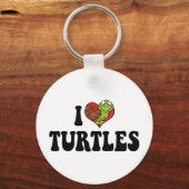 Ik hou van Heart Turtles Sleutelhanger (Voorkant)