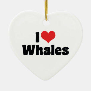 Ik hou van Heart Walvissen - Walvisliefhebber Keramisch Ornament