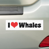 Ik hou van Heart Whales - Walvisliefhebber Bumpersticker (Op auto)