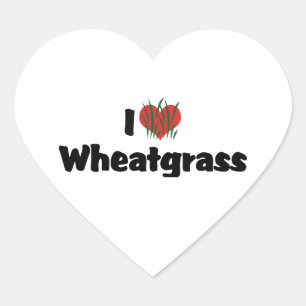 Ik hou van Heart Wheatgrass - Sappen Gezond Leven Hart Sticker