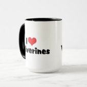 Ik hou van Heart Wolverines Mok (Voorkant links)