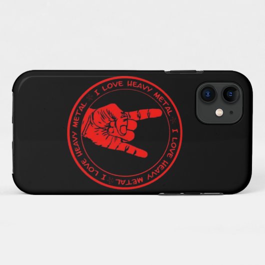 Ik hou van Heavy Metal Radio Case-Mate iPhone Case (Achterkant (horizontaal))