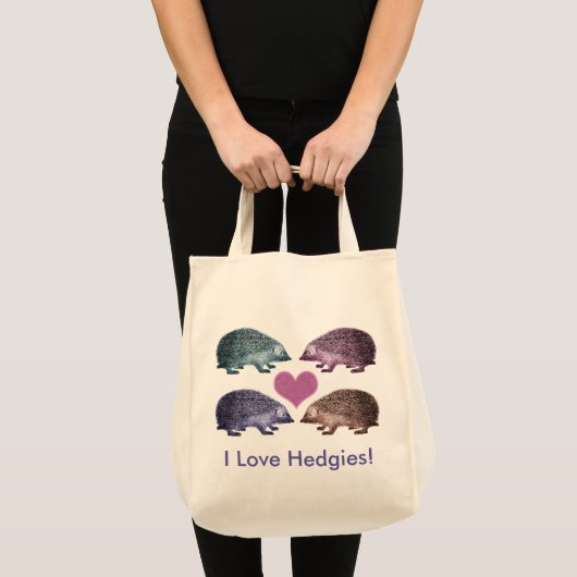 Ik hou van Hedgies! - Vier Schattige egel Tote Bag (Voorkant (product))