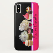 IK HOU VAN HEERLIJKE CUPCAKES Roze,Fuchsia Wit Case-Mate iPhone Case (Achterkant)