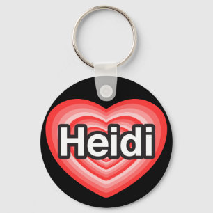 Ik hou van Heidi. Ik hou van je Heidi. Hart Sleutelhanger