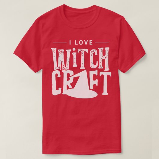 Ik hou van hekserij Broom Witch Witcher Witcher T-shirt (Design voorkant)