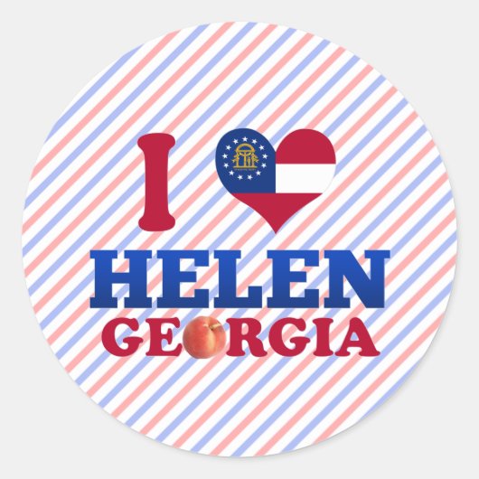 Ik hou van Helen, Georgia Ronde Sticker (Voorkant)