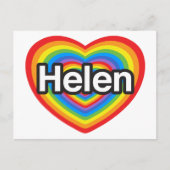 Ik hou van Helen. Ik hou van je Helen. Hart Briefkaart (Voorkant)