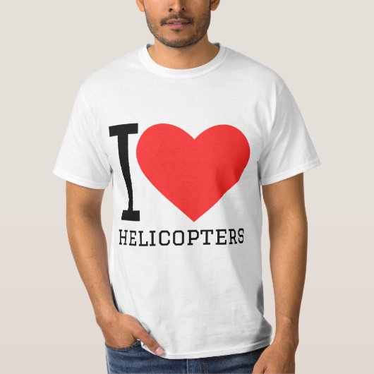 Ik hou van helikopters t-shirt (Voorkant)
