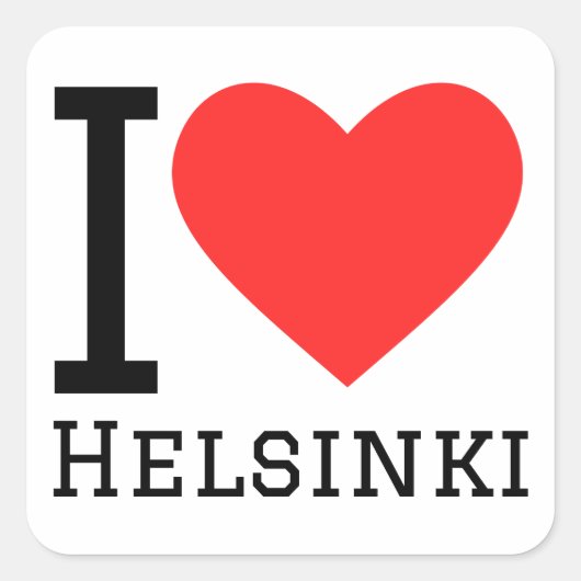 Ik hou van Helsinki Vierkante Sticker (Voorkant)