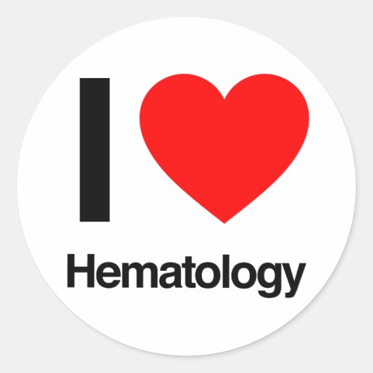 ik hou van hematologie ronde sticker (Voorkant)