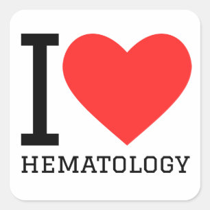 Ik hou van hematologie vierkante sticker
