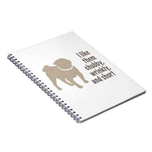 Ik hou van hen, Chubby, Kreukvrij en Kort - Pug Notitieboek (Rechterzijde)