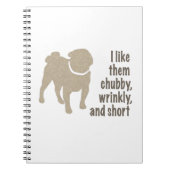 Ik hou van hen, Chubby, Kreukvrij en Kort - Pug Notitieboek (Voorkant)