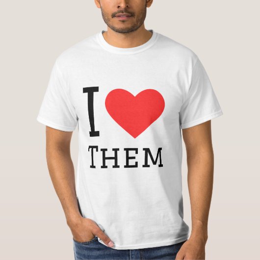 Ik hou van hen vierkante sticker t-shirt (Voorkant)