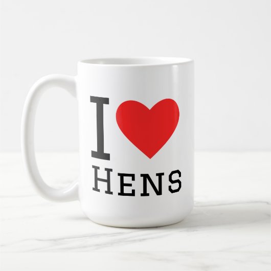 Ik hou van hennen koffiemok (Links)