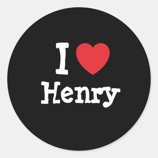 Ik hou van Henry hart T-shirt Ronde Sticker (Voorkant)