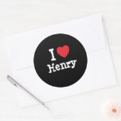 Ik hou van Henry hart T-shirt Ronde Sticker (Envelop)