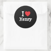 Ik hou van Henry hart T-shirt Ronde Sticker (Tas)