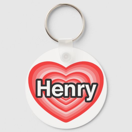 Ik hou van Henry. Ik hou van je Henry. Hart Sleutelhanger (Voorkant)