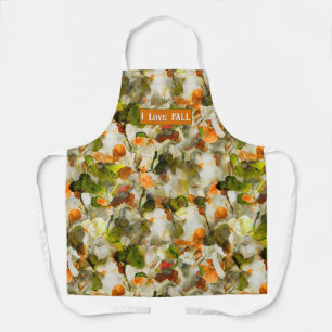 Ik hou van Herfst Abstracte gepersonaliseerde bloe Schort