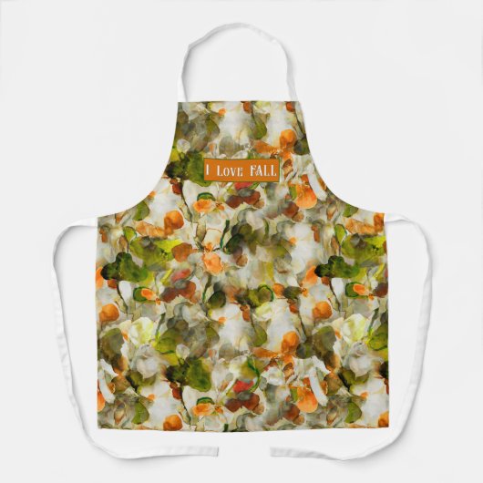 Ik hou van Herfst Abstracte gepersonaliseerde bloe Schort (Voorkant)