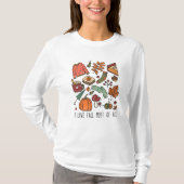 Ik hou van Herfst Autumn Leaves Pumpkins T-shirt (Voorkant)