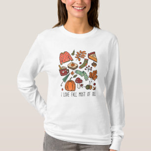 Ik hou van Herfst Autumn Leaves Pumpkins T-shirt