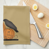 Ik hou van Herfst Crow Pumpkin-handdoek Theedoek (Quarter Fold)