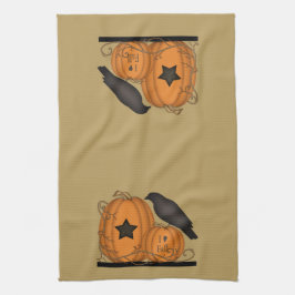 Ik hou van Herfst Crow Pumpkin-handdoek Theedoek