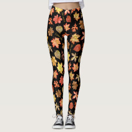 Ik hou van herfst herfstbladeren en tekstpatroon z leggings