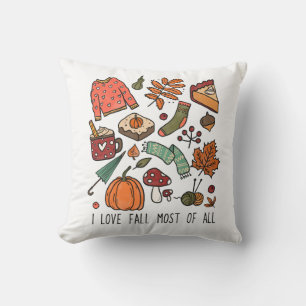 Ik hou van herfst herfstbladeren pompoenen eikels kussen