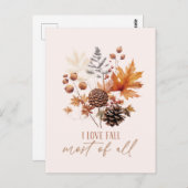 Ik hou van Herfst het meest van alle bladeren blad Briefkaart (Voorkant / Achterkant)