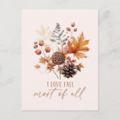 Ik hou van Herfst het meest van alle bladeren blad Briefkaart (Voorkant)