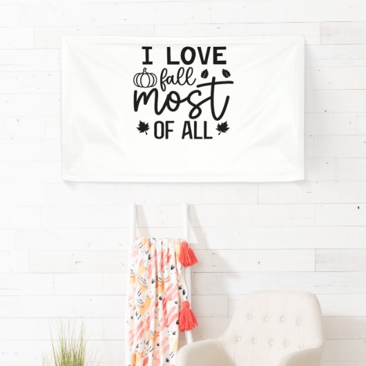 Ik hou van Herfst, het meest van alle klassieke T- Spandoek (Insitu)