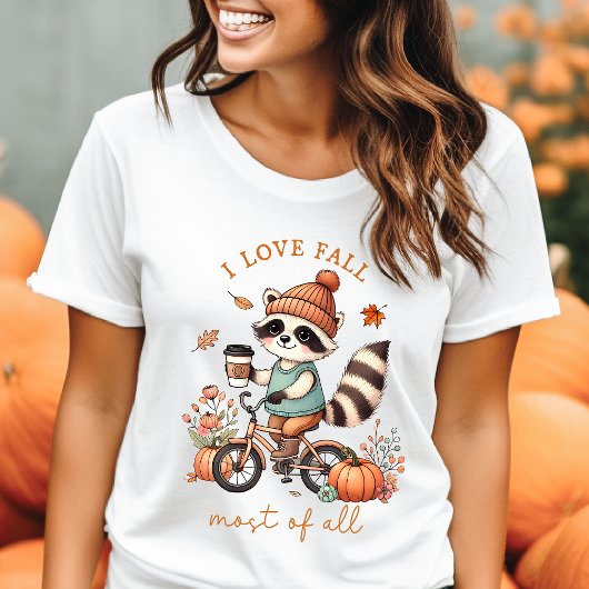 Ik hou van Herfst het meest van alle  wasbeer T-shirt