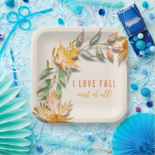 Ik hou van Herfst het meeste papier Bord (Feest)