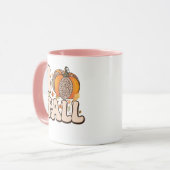 Ik hou van herfst oranje pompoenpatroon mok (Voorkant links)