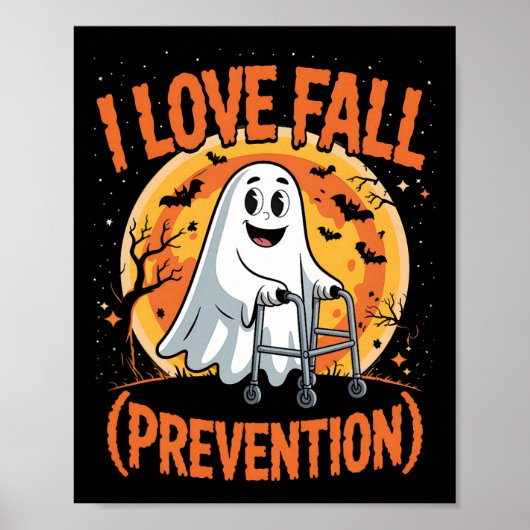 Ik hou van Herfst preventie fysiotherapie Hallowee Poster (Voorkant)