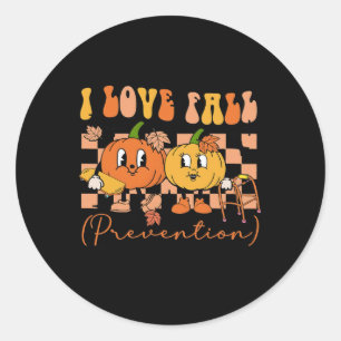 Ik hou van Herfst preventie fysiotherapie of pompo Ronde Sticker