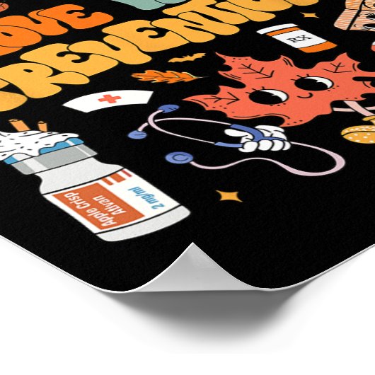 Ik hou van Herfst Preventie Thanksgiving Nurse Phy Poster (Hoek)
