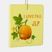 Ik hou van Herfst Pumpkin Keramisch Ornament (Rechts)