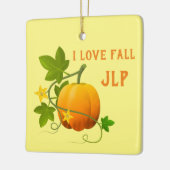 Ik hou van Herfst Pumpkin Keramisch Ornament (Links)