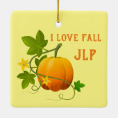 Ik hou van Herfst Pumpkin Keramisch Ornament (Achterkant)