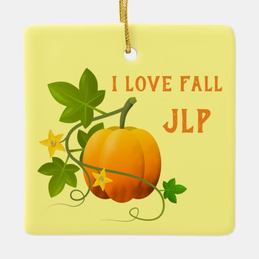 Ik hou van Herfst Pumpkin Keramisch Ornament (Voorkant)