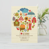 Ik hou van herfst uitnodiging (Staand voorkant)