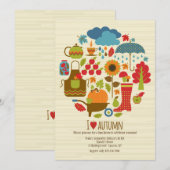 Ik hou van herfst uitnodiging (Voorkant / Achterkant)