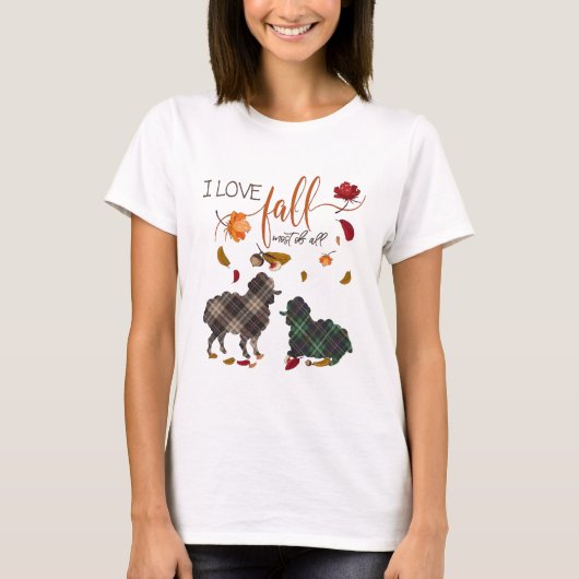 Ik hou van Herfst voor schapenliefhebbers T-shirt (Voorkant)