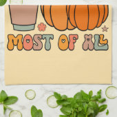 Ik hou van Herfst, vooral van herfstpompoen Theedoek (Gevouwen)