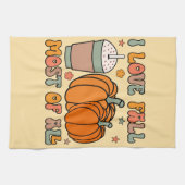 Ik hou van Herfst, vooral van herfstpompoen Theedoek (Horizontaal)